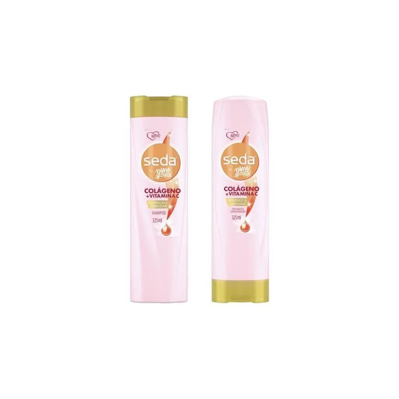 Kit Shampoo + Condicionador Seda 325Ml Colageno/Vitamina C