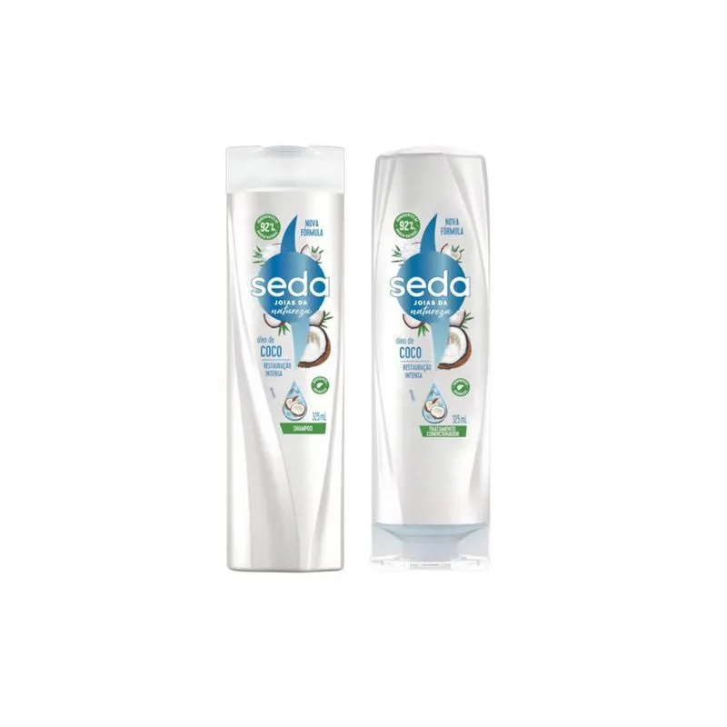 Kit Shampoo + Condicionador Seda 325ml Oleo de Coco