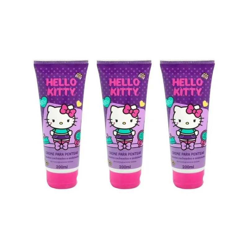 Creme De Pentear Cia Da Natureza Hello Kitty Cacho 200Ml-3Un