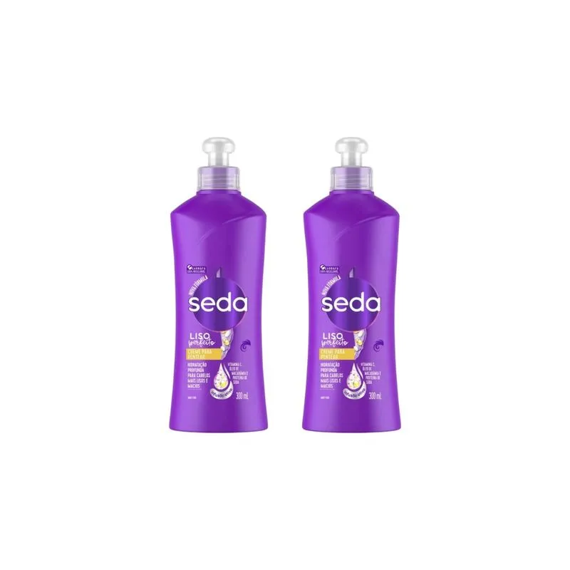 Creme Para Pentear Seda 300ml Liso Perfeito-Kit C/2un