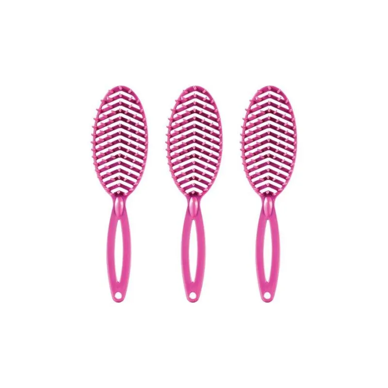 Escova De Cabelo Darma 302 Rigida Oval Desembaraçadora - 3un