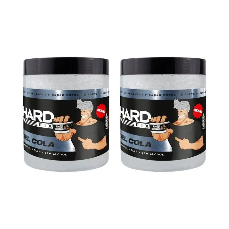 Gel Cola Fixador Hard Fix 1Kg - Kit Com 2Un