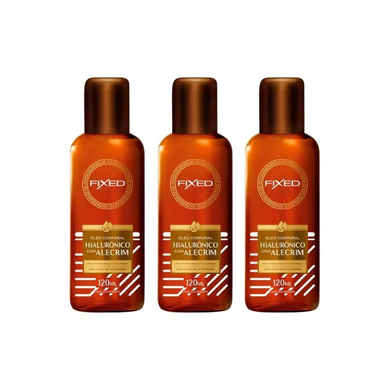 Oleo Fixed Corporal Hialuronico Com Alecrim 120ml-kit 3un