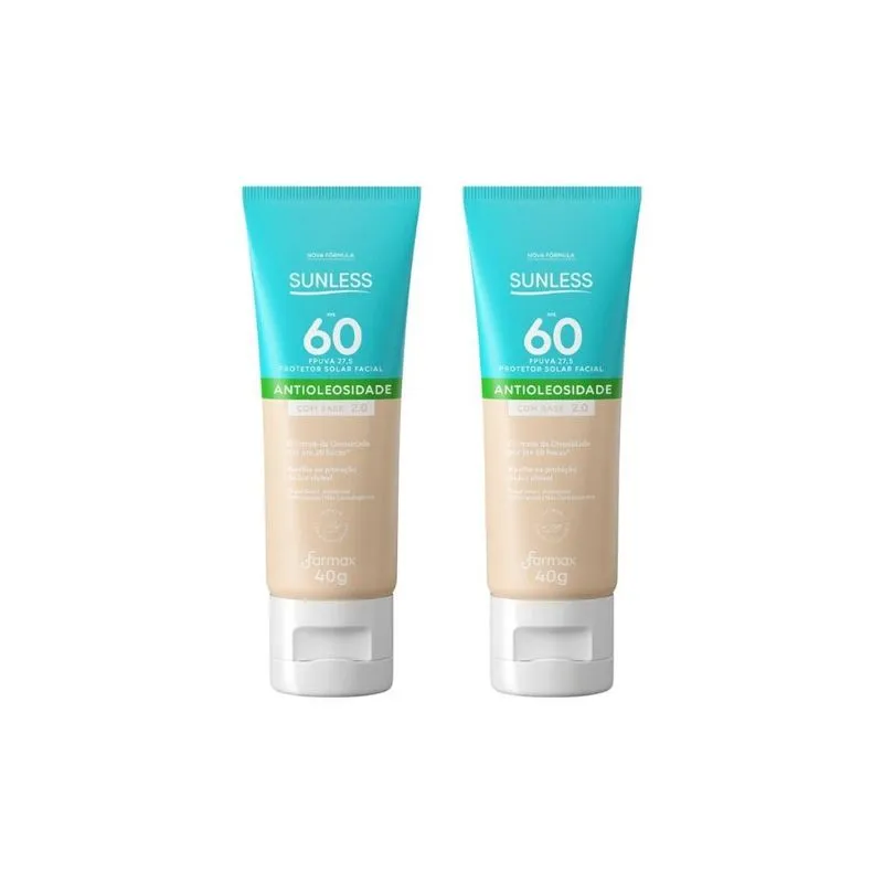 Protetor Solar Sunless 40g F60 Com Base 2.0 Ext Claro - 2un
