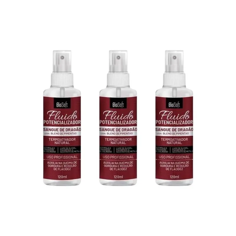 Fluido 120ml Potenc Termo Ativo Bio Soft - Kit Com 3un