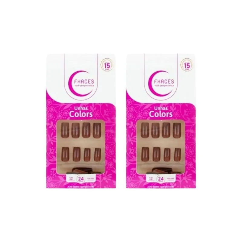 Unhas Postiças Fhaces Colors Calda De Chocolate 28un- 2un