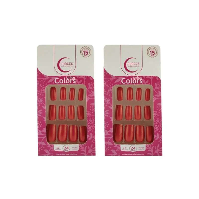 Unhas Postiças Fhaces Colors Discretamente Fashion 28un- 2un