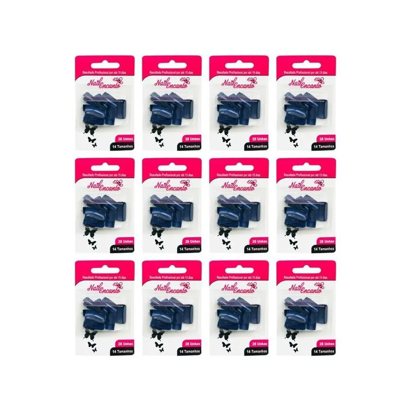 Unhas Postiças Fhaces Nail Encanto Colors Azul 28un- 12un