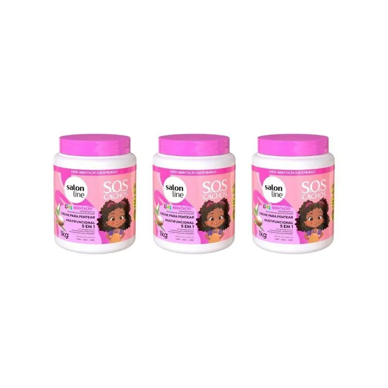 Creme Pentear Salon Line 1Kg Cachos 5Em1 Hidrata Kids-3Un