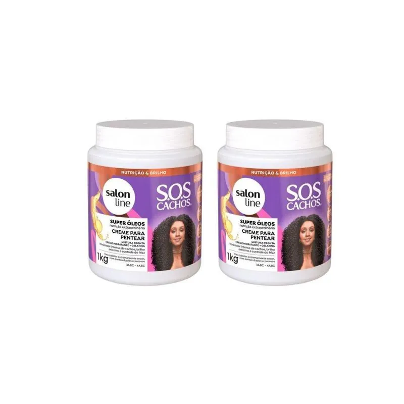Creme Pentear Salon Line 1Kg Sos Cachos Super Oleos- 2Un