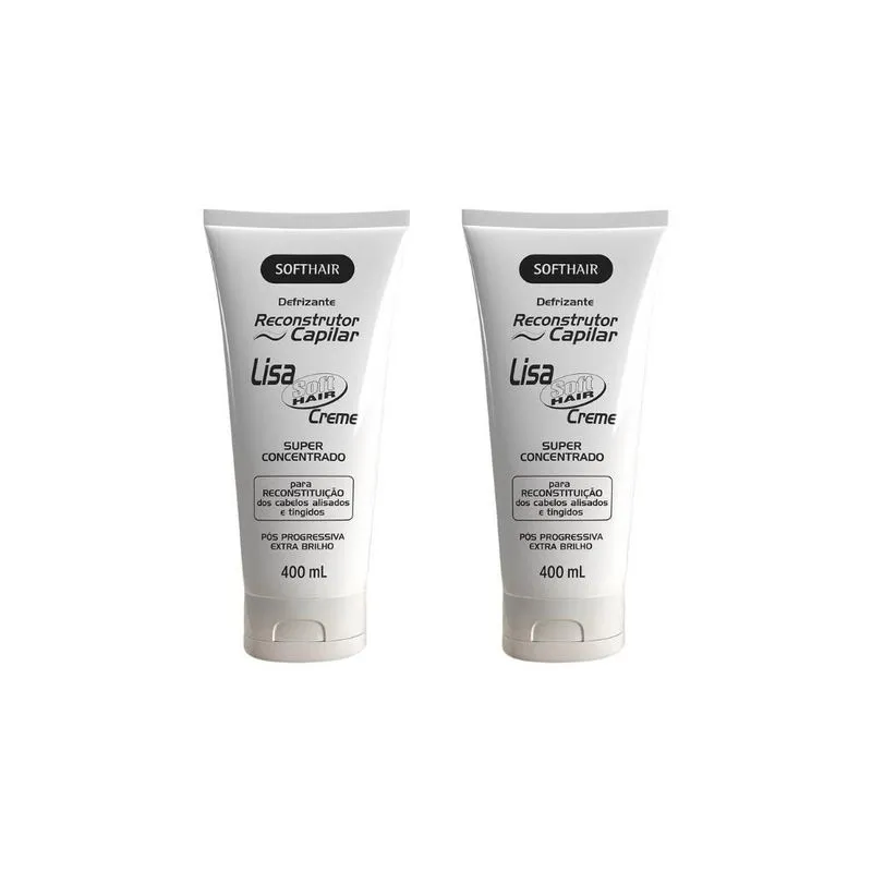 Defrizante Soft Hair 400ml Lisa Creme-kit C/2un