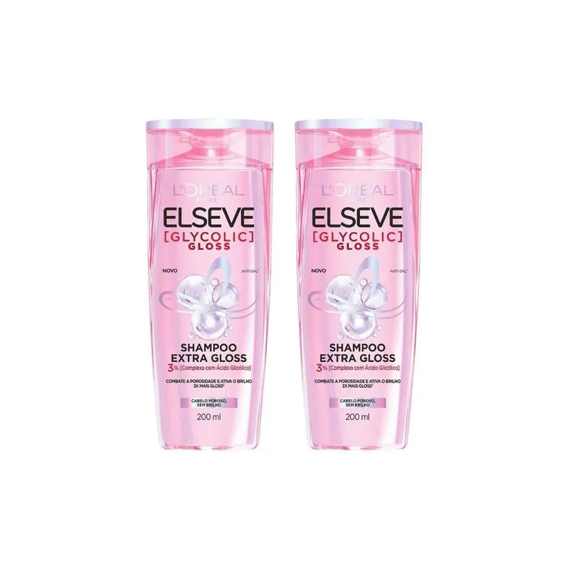 Shampoo Elseve 200ml Glycolic Gloss - Kit C/2un