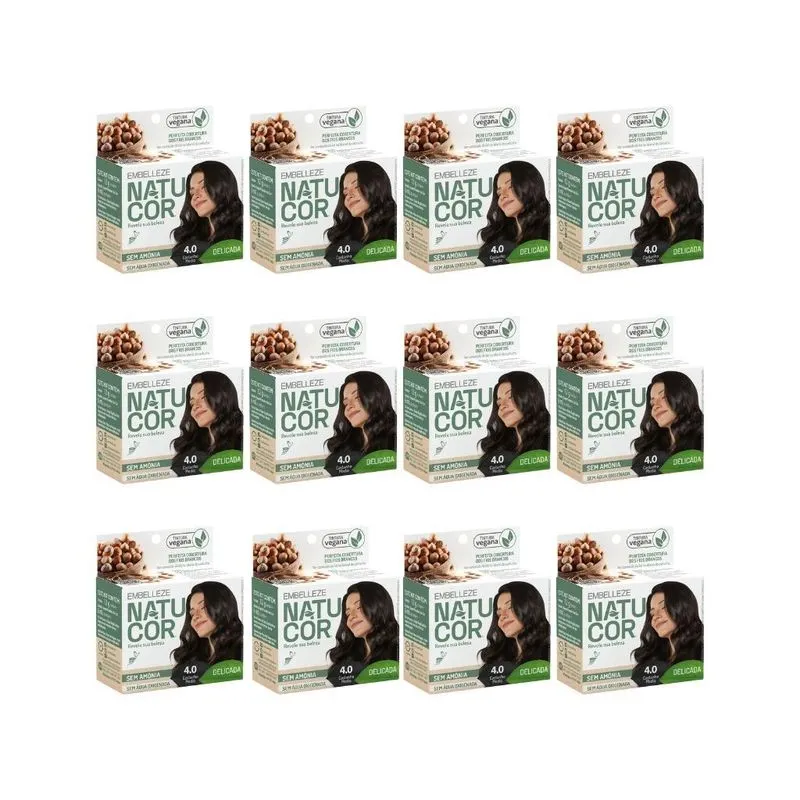 Coloraçao Natucor 4.0 Castanho Medio-kit C/12un