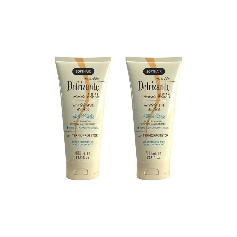 Defrizante Soft Hair 400ml Argan-kit C/2un