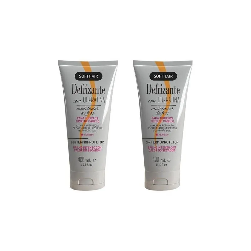 Defrizante Soft Hair 400ml Queratina-kit C/2un