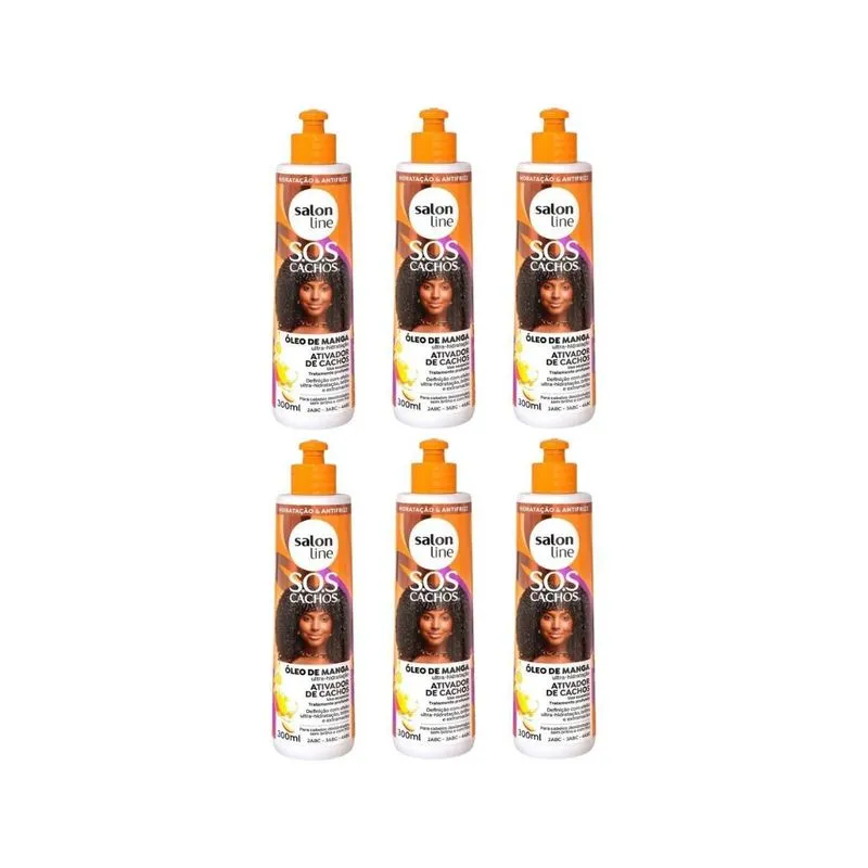 Ativador De Cachos Salon Line 300ml Oleo De Manga- Kit C/6un