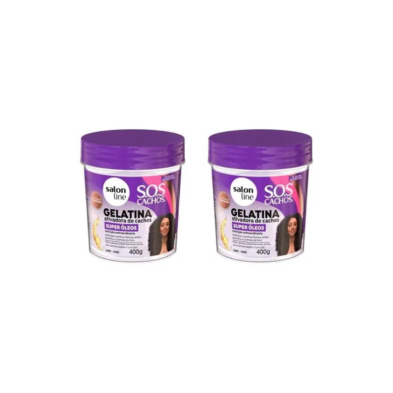 Gelatina Capilar Salon Line 400g Sos Cachos Super Oleos- 2un