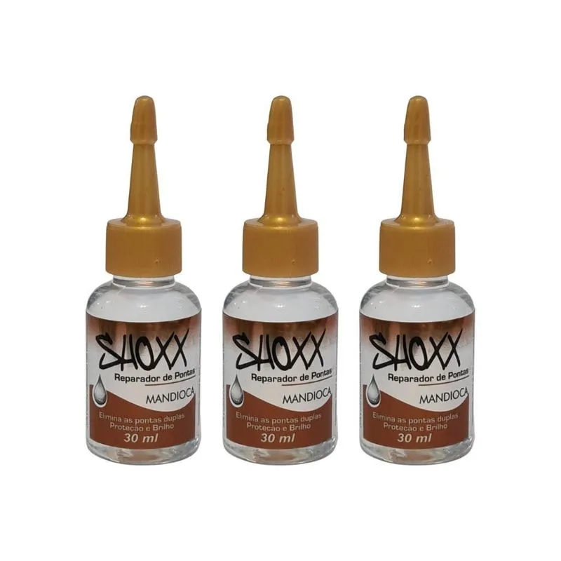 Reparador De Pontas Shoxx Mandioca 30ml - Kit Com 3un