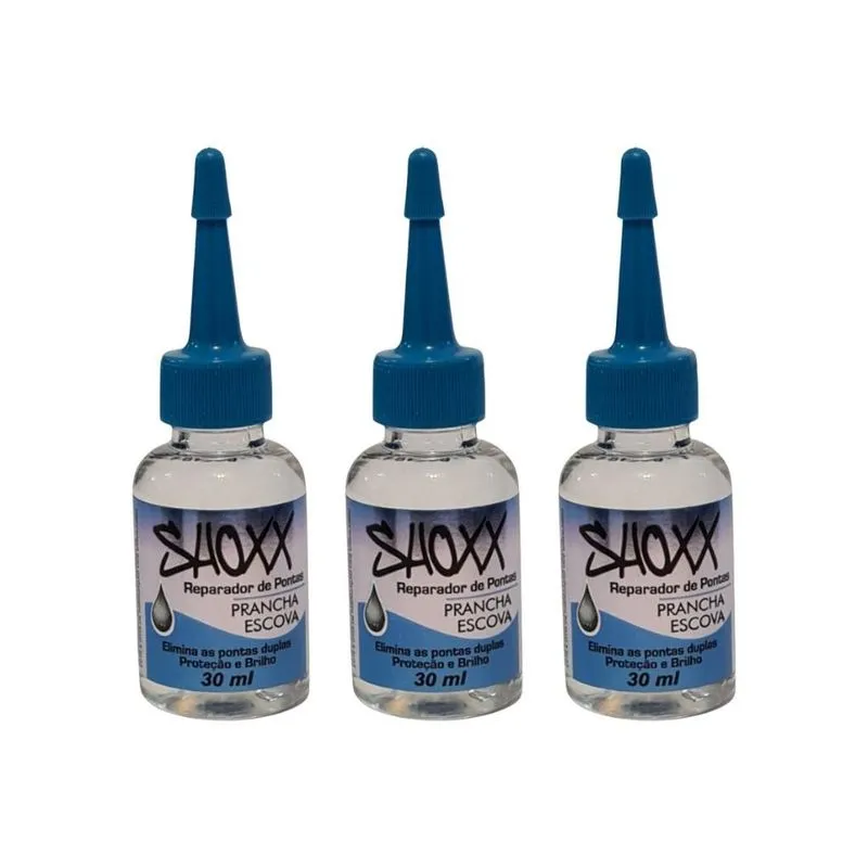 Reparador De Pontas Shoxx Prancha Escova 30ml - Kit Com 3un