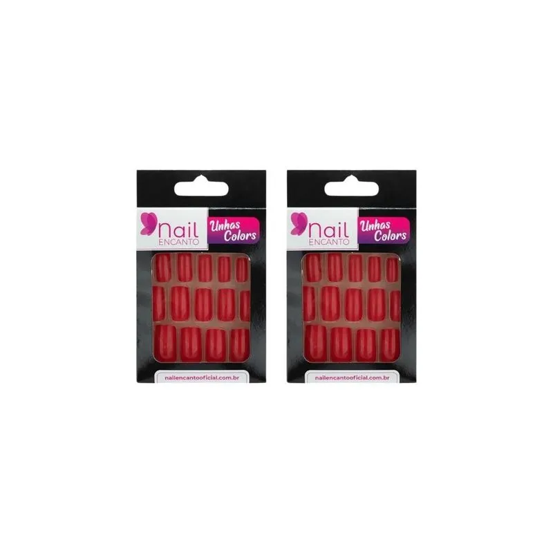 Unhas Postiças Nil Encanto 24un Colors Longa Vermelho - 2un
