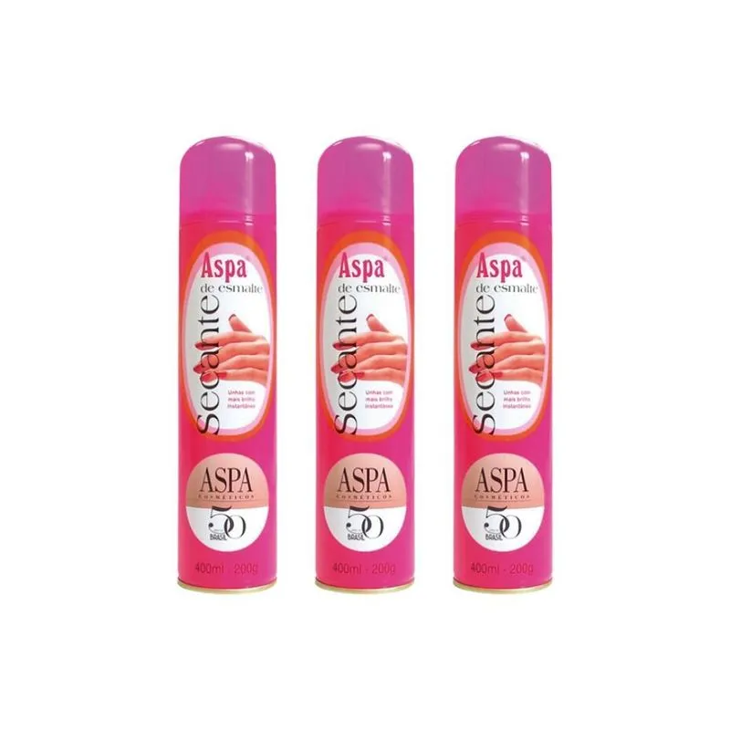 Secante De Esmalte Aspa 400ml - Kit Com 3un