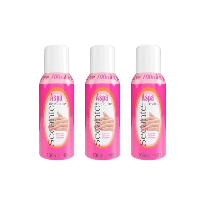 Secante De Esmaltes Aspa 100ml - Kit Com 3un