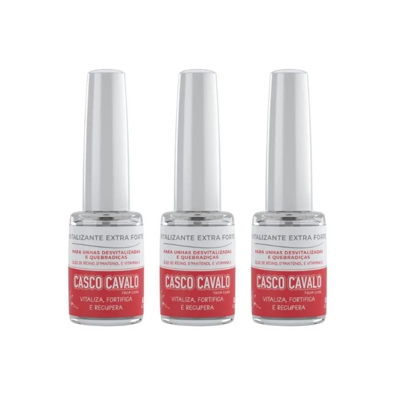 Casco De Cavalo Trop Care Vitaliza Extra Fort 8ml-kit 3un