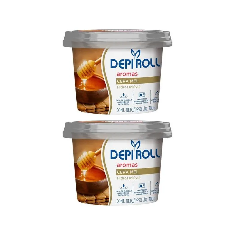 Depilatorio Depiroll Cera 300g Hidrossoluvel Mel - Kit C/2un