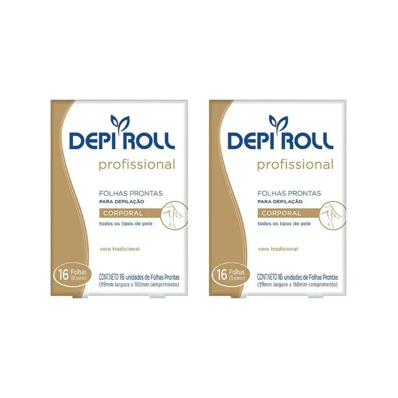 Depilatorio Depiroll Folha Corporal Com 16 Tradicional - 2un