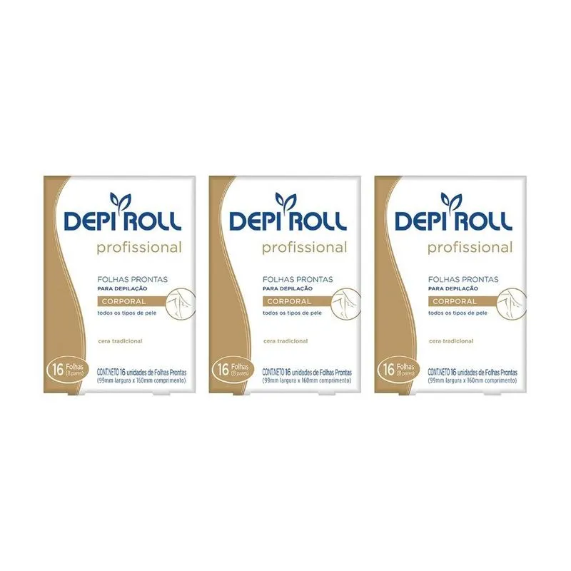 Depilatorio Depiroll Folha Corporal Com 16 Tradicional - 3un