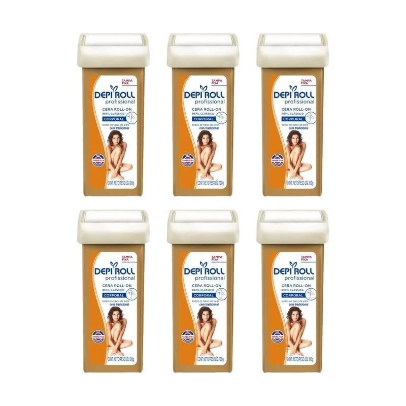 Depilatorio Depiroll Roll-On 100g Tradicional - Kit c/ 6un