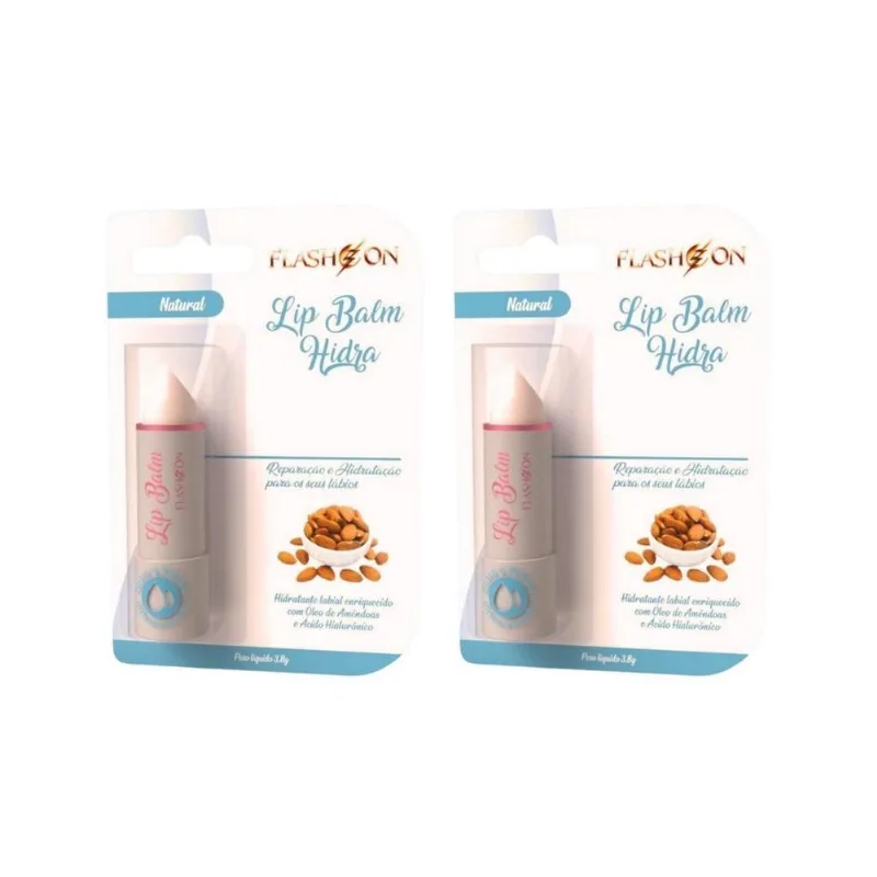 Lip Balm Flash On 2em1 Natural - Kit Com 2un