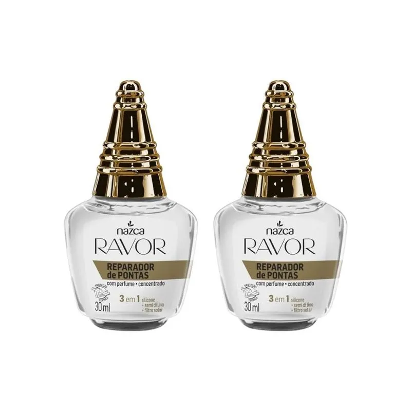 Reparador De Pontas Ravor 3x1 Com Perfume 30ml - Kit Com 2un