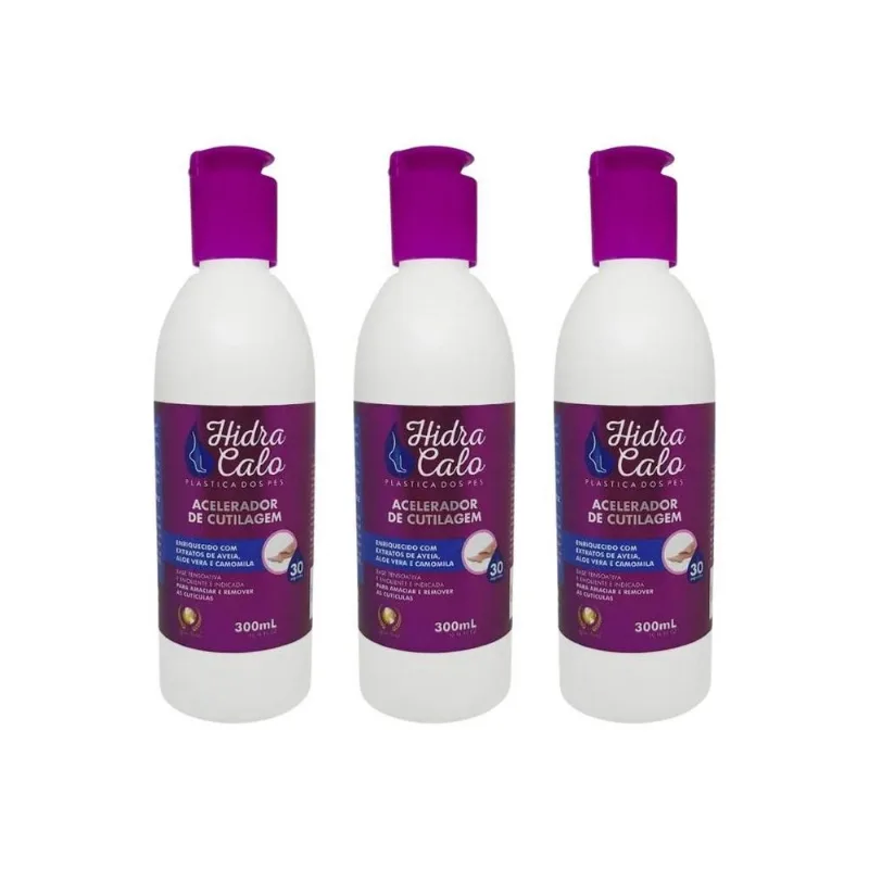 Hidracalo Acelerador De Cutilagem 300ml - Kit Com 3un
