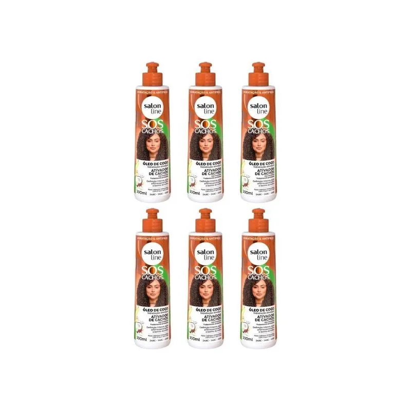 Ativador De Cachos Salon Line 300ml Coco - Kit C/6un