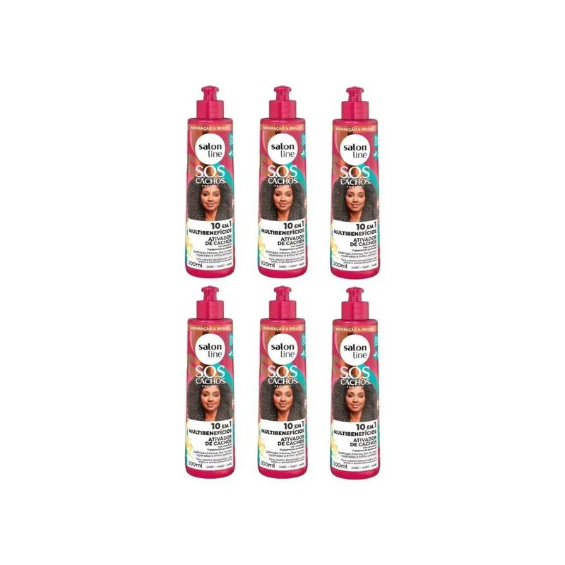 Ativador De Cachos Salon Line 300ml Sos +poderosos-kit C/6un