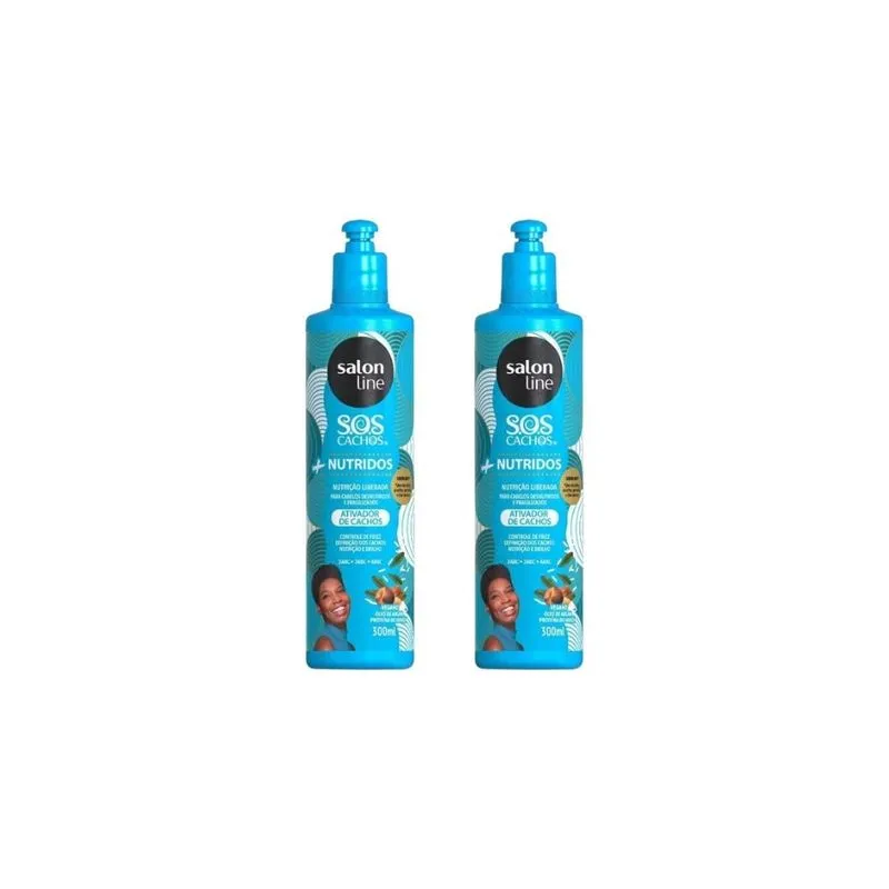 Ativador De Cachos Salon Line 300ml Sos Argan - Kit C/2un