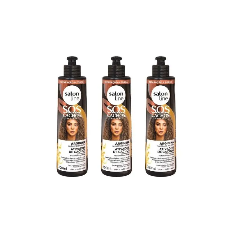 Ativador De Cachos Salon Line 300ml Sos Arginina Reconst-3un