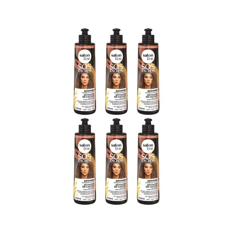 Ativador De Cachos Salon Line 300ml Sos Arginina Reconst-6un