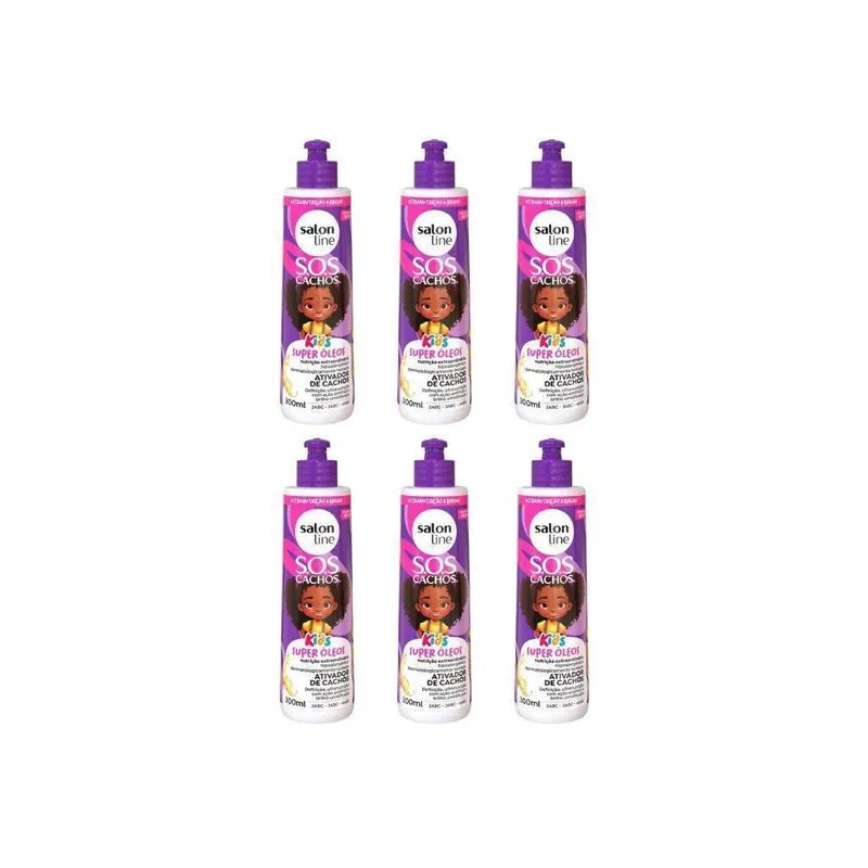 Ativador Cachos Salon Line 300ml Sos Kids Definição - 6un