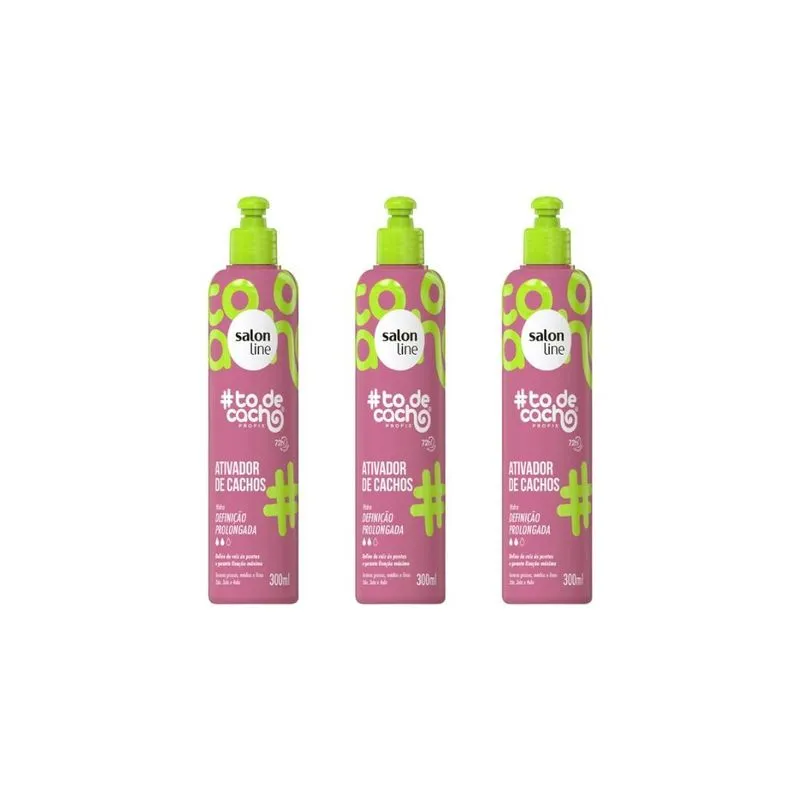 Ativador Cachos Salon Line 300ml Todecacho Def Prolong - 3un