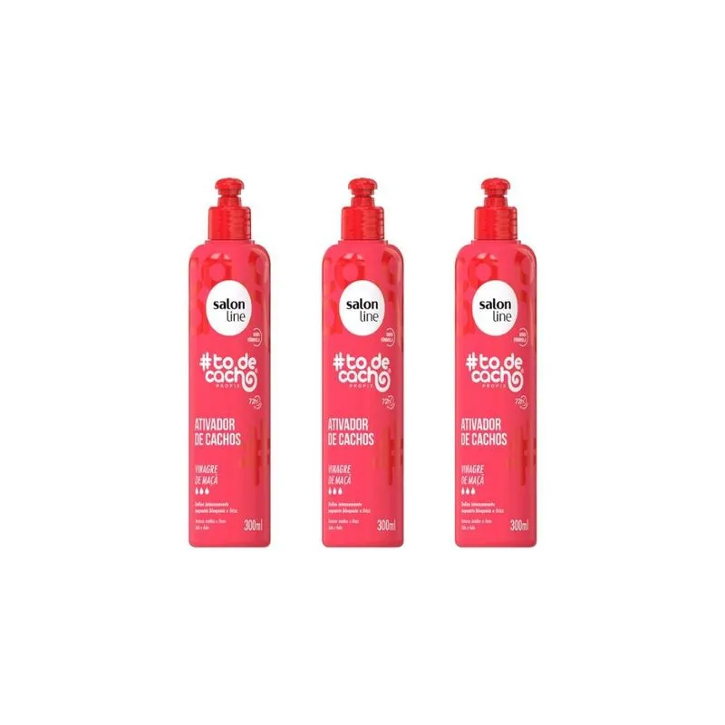Ativador Cachos Salon Line 300ml Todecacho Vinagre Maçã- 3un