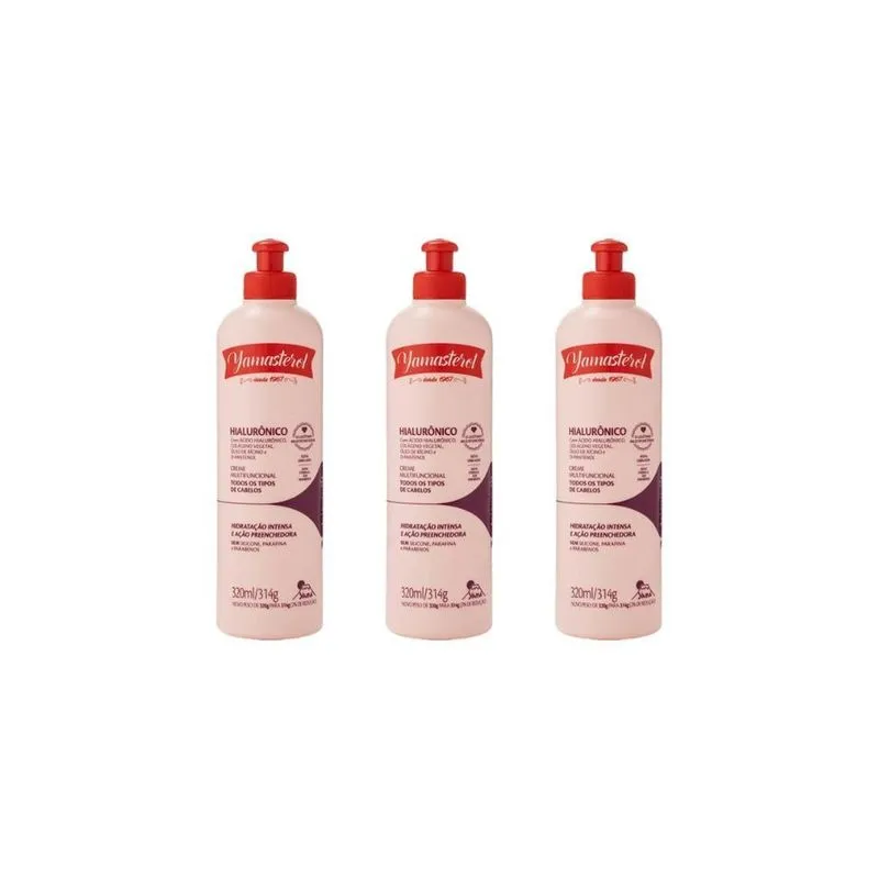 Creme Para Pentear Yamasterol 320G Hialuronico - Kit Com 3Un