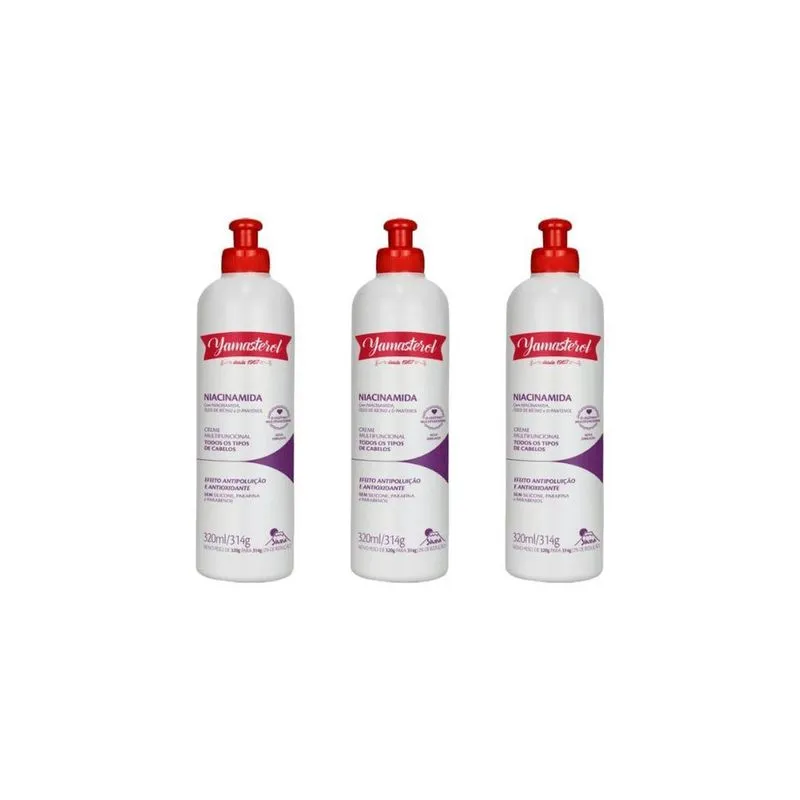 Creme Para Pentear Yamasterol Niacinamida 320G - Kit Com 3Un