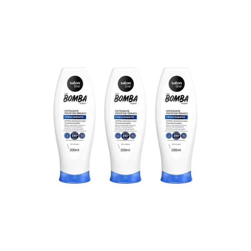 Defrizante Salon Line Sos Bomba 200ml - Kit Com 3un