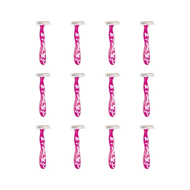 Aparelho De Barbear Bic Soleil Rosa-kit C/12un