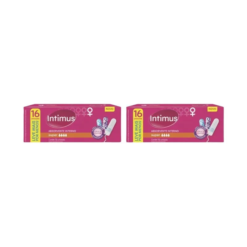 Absorvente Intimus Interno Com 16 Super - Kit c/ 2un