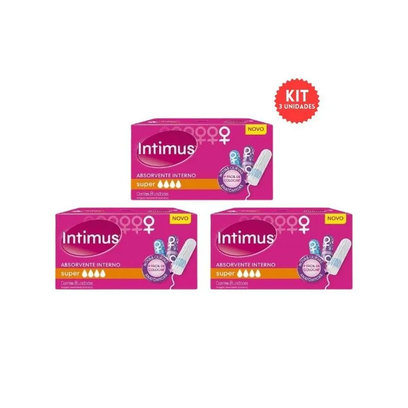 Absorvente Intimus Interno Com8 Super - Kit C/3un
