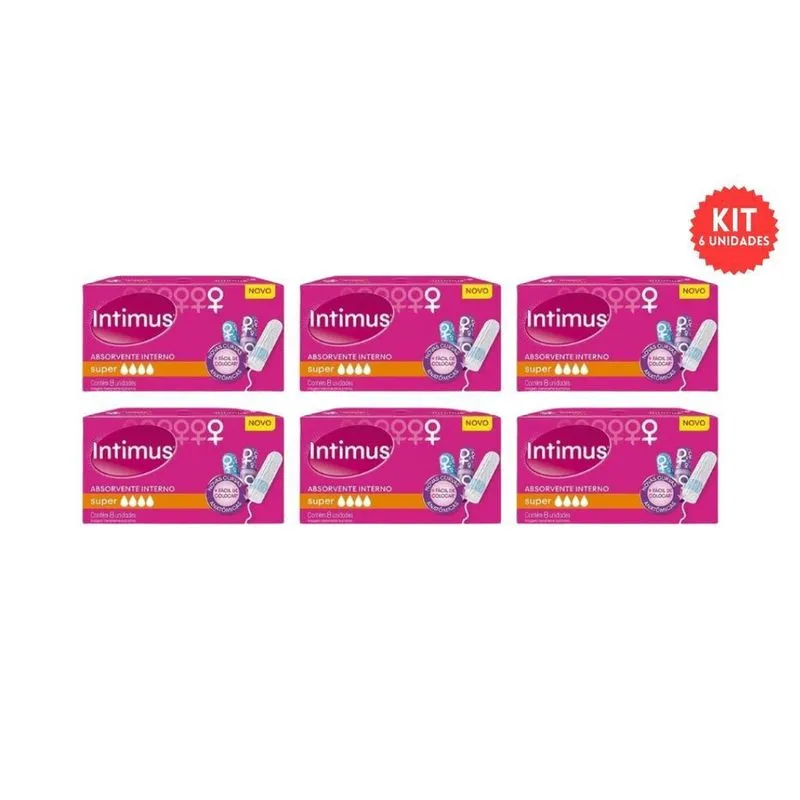 Absorvente Intimus Interno Com8 Super - Kit C/6Un
