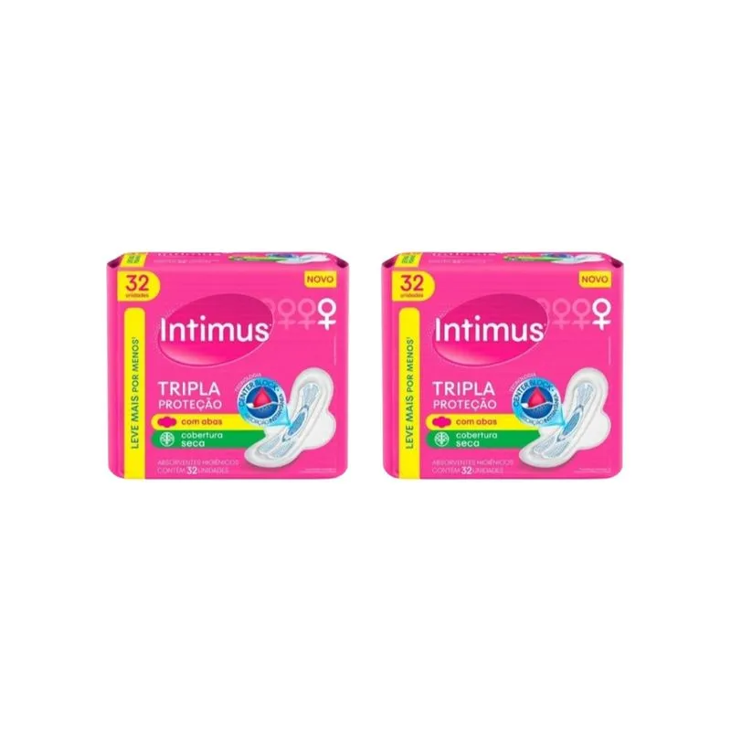 Absorvente Intimus Tripla Proteçao Com32 Seca Com Abas - 2un